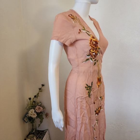 Miss Selfridge Embroidered Wrap Dress - Picture 4 of 8